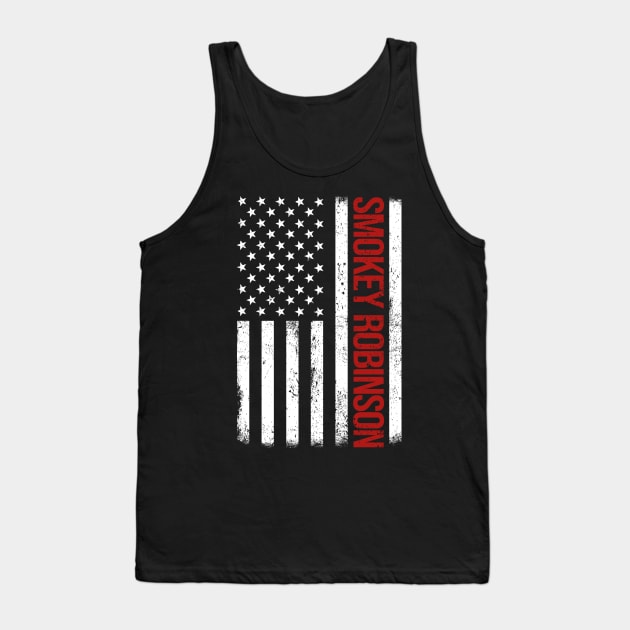 Graphic Smokey Robinson Proud Name US American Flag Birthday Gift Tank Top by Intercrossed Animal 